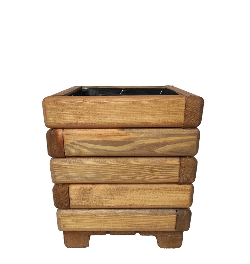Dřevěný zahradní květináč AKSAMIT, teak, 250x250x350