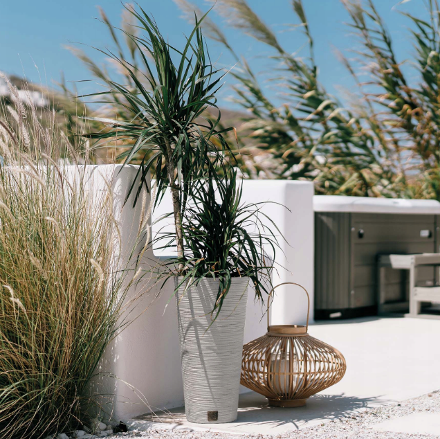 Květináč FURU SLIM ECO WOOD 30cm bílá