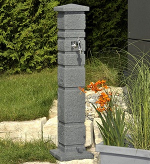 Prosperplast Zahradní SLOUPEK s kohoutkem ROMANA, antracitový granit
