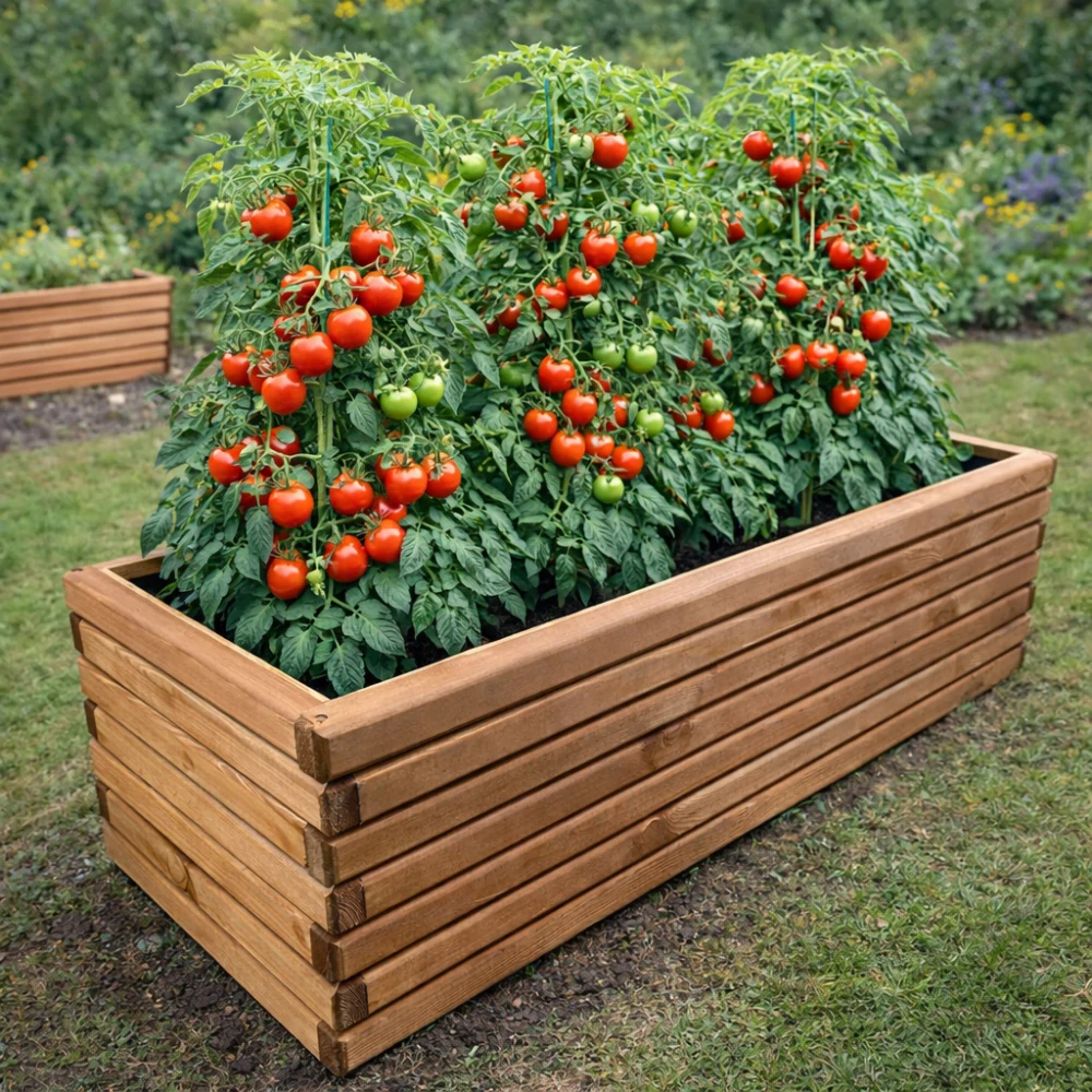 Dřevěný zahradní květináč AKSAMIT teak 1180x400x400