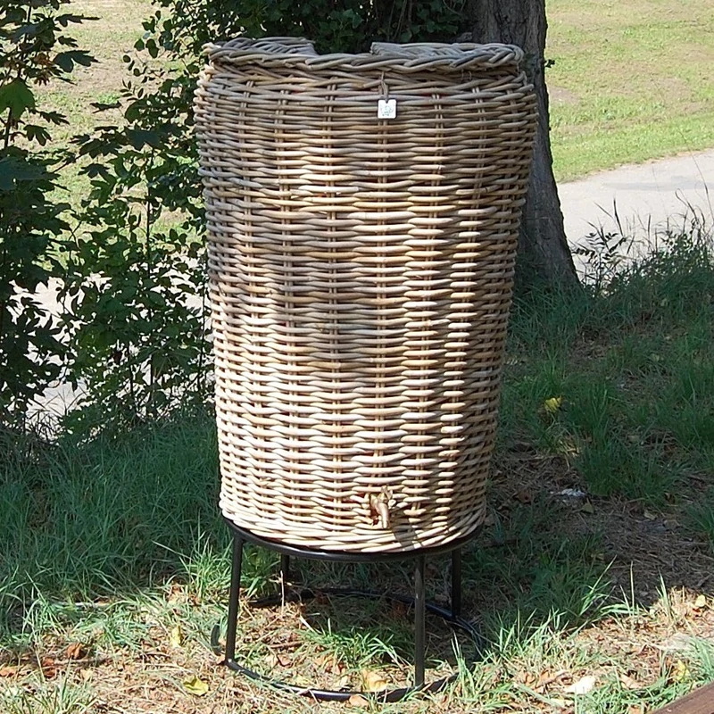 Ratanový sud na dešťovou vodu JEROEN, Gray, 200 L