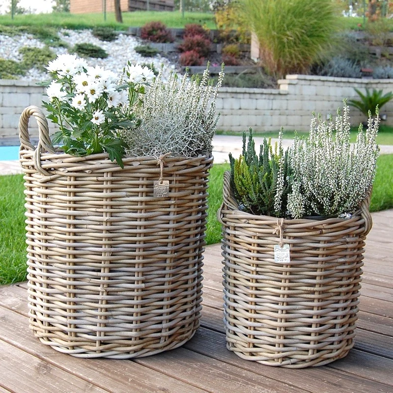 RATANOVÉ Koše DUO, Grey, SET 2 kusy