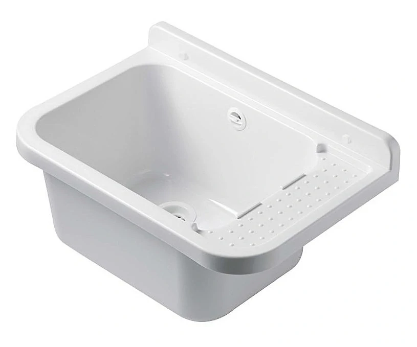 Technické plastové umyvadlo CASA 50 cm bílé – dílenské / zahradní umyvadlo