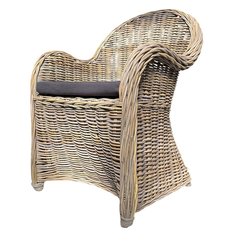 RATANOVÉ Jídelní Křeslo OASIS, šedohnědé