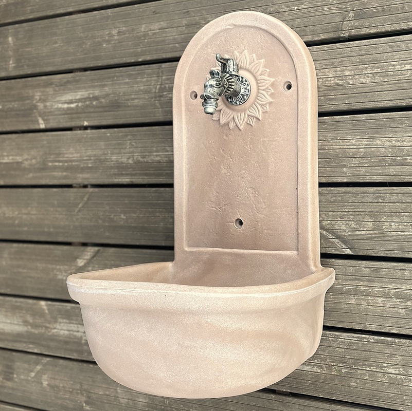 ROTO zahradní umyvadlo Slunce 63 cm béžové - kohoutek Drak, výpusť