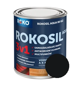 Univerzální vodouředitelná barva Rokosil Aqua 3v1 3 L černá čsn1999