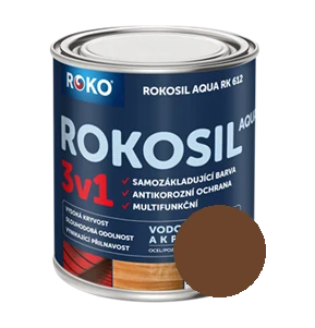 Univerzální vodouředitelná barva Rokosil Aqua 3v1 0,6 L čokoládová čsn2430