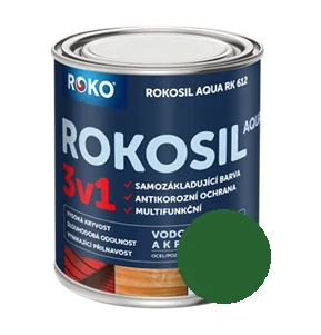Univerzální vodouředitelná barva Rokosil Aqua 3v1 3 L zelená střední čsn5300