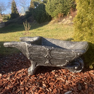 Roto květináč Trakař - hnědý, 75x36x30cm