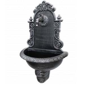 AZTE zahradní umyvadlo 72 cm stříbrná patina - slitina hliníku, výpusť, sifon