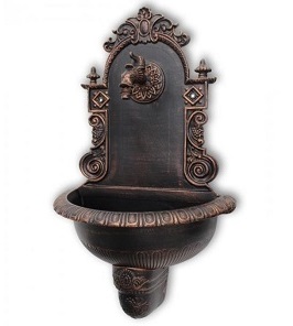 AZTE zahradní umyvadlo 72 cm měděná patina - slitina hliníku, výpusť, sifon