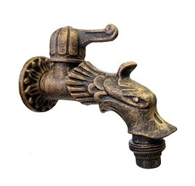 Zahradní kohoutek Drak 1/2" - měděná patina světlá