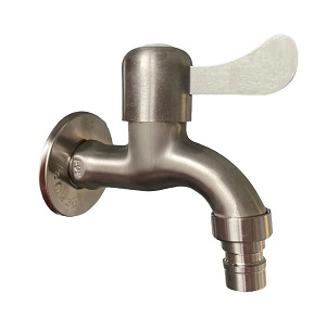 AZTE Vodovodní KOHOUTEK NEREZ s adapterem pro hadici 1/2", kovově šedý