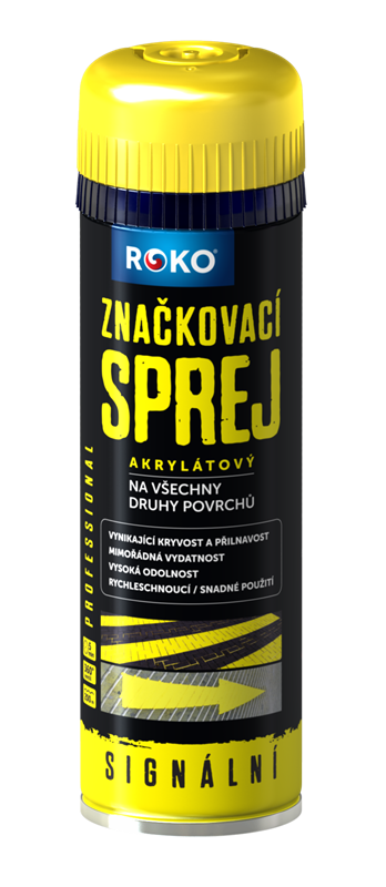 ROKO Značkovací sprej 500 ml - žlutý