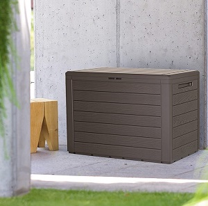 Prosperplast Zahradní box WOODEBOX umbra 78 cm - 190L