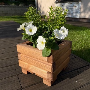 Dřevěný zahradní květináč AKSAMIT, teak,  250x250x200