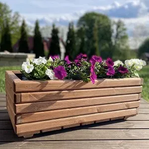 Dřevěný zahradní květináč AKSAMIT, teak, 800x400x300