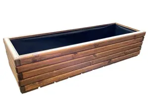 Dřevěný zahradní květináč AKSAMIT, teak, 1180x400x300