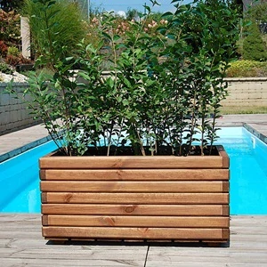 Dřevěný zahradní květináč AKSAMIT, teak, 800X400X400