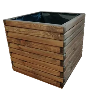 Dřevěný květináč AKSAMIT, teak, 500x500x500