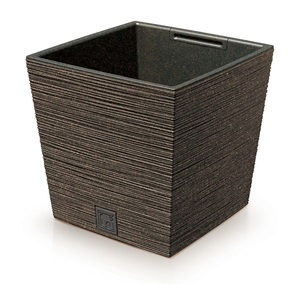 Květináč FURU SQUARE LOW ECO WOOD 29,5cm kávový