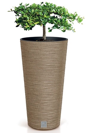 Květináč FURU SLIM ECO WOOD 30cm, světle hnědý