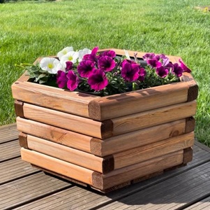 Dřevěný zahradní květináč AKSAMIT, teak, 600x300