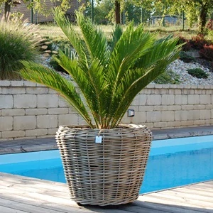 RATANOVÝ Květináč DRYPOT Grey, L Ø54 x 41cm  
