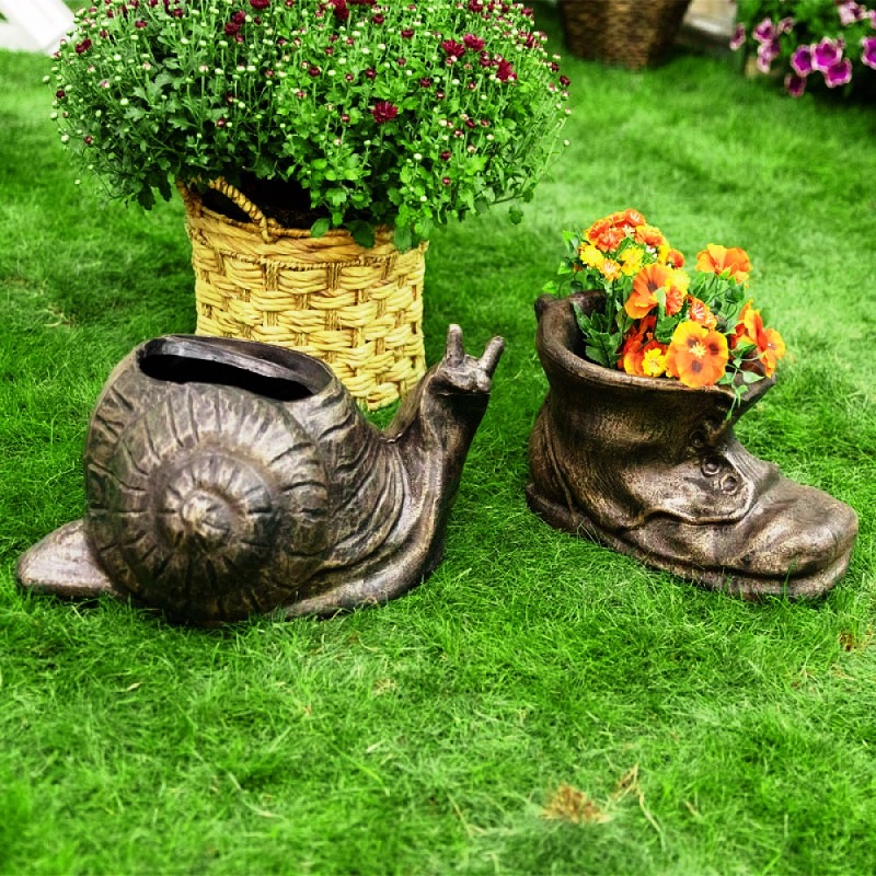 Roto květináč Šnek Plantážník S, bronzově hnědá