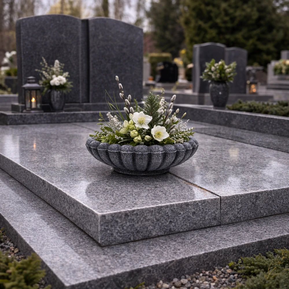 Roto hřbitovní květináč MARGARETA M šedá - Ø570x210