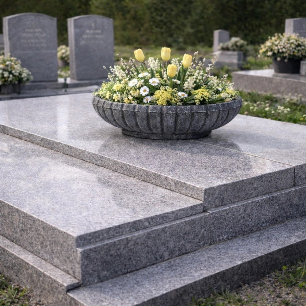 Roto hřbitovní květináč MARGARETA L šedá - Ø730x270 mm