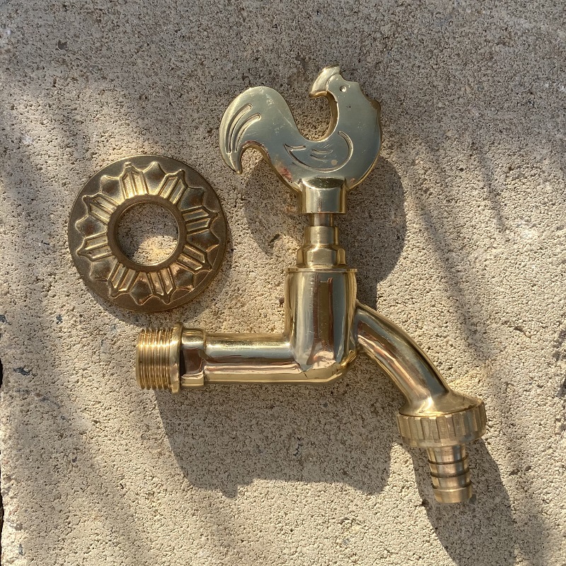 Vodovodní KOHOUTEK S MOTIVEM KOHOUTA  1/2", zlatý