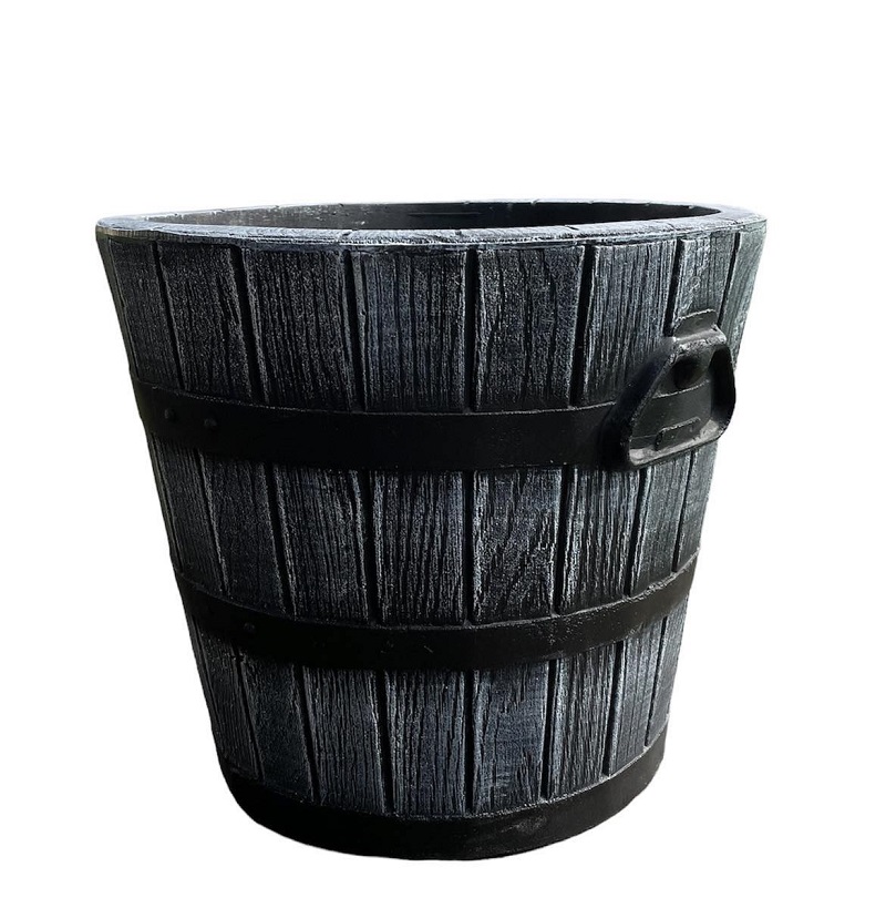 Roto Květináč Polka S, imitace šedého dřeva