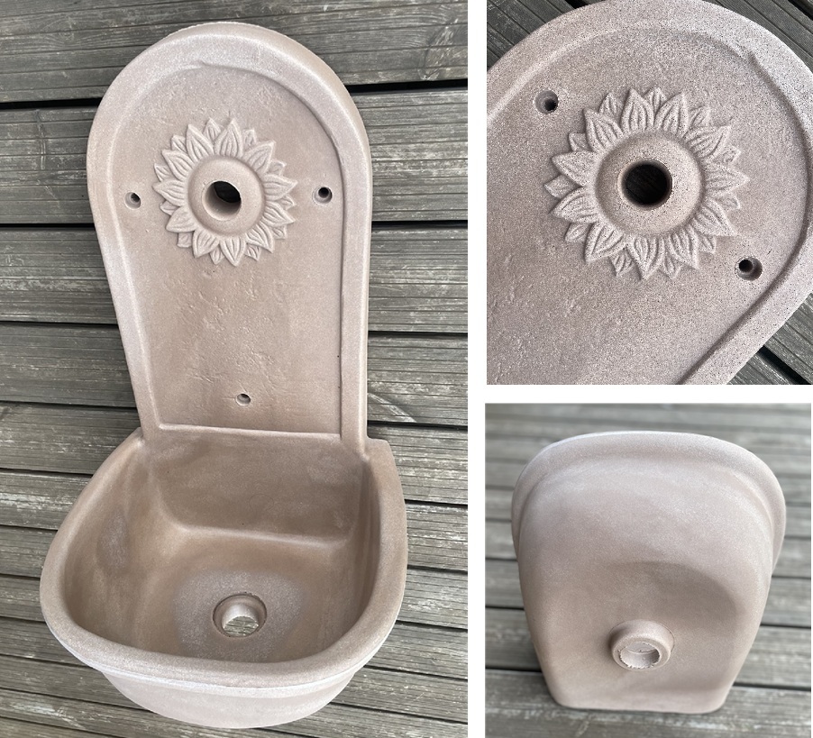 ROTO zahradní umyvadlo Slunce 63 cm béžové - kohoutek Fanski, výpusť