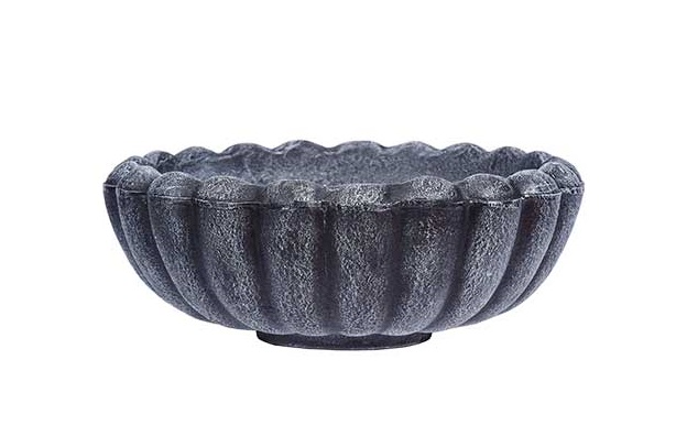 Roto hřbitovní květináč MARGARETA S šedý mramor - Ø370x150 mm
