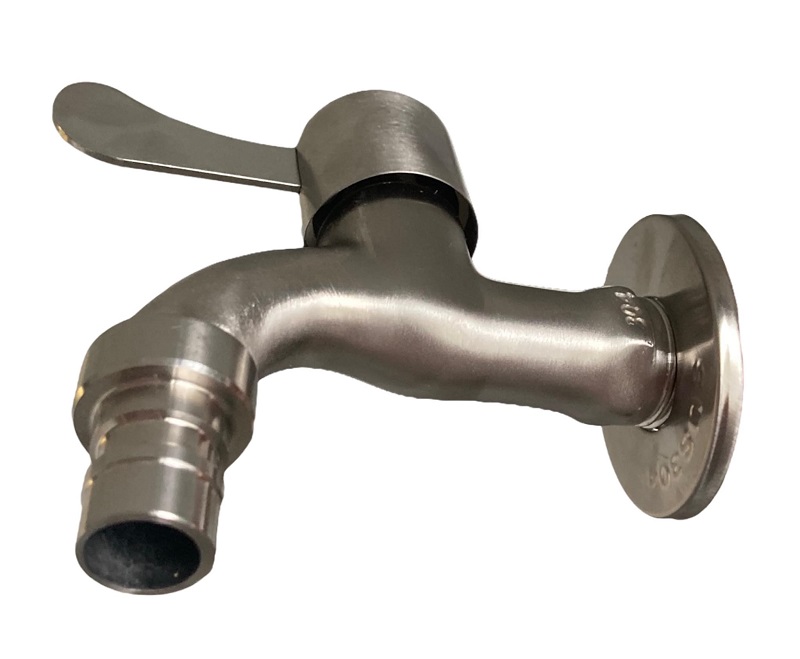 AZTE Vodovodní KOHOUTEK NEREZ s adapterem pro hadici 1/2", kovově šedý