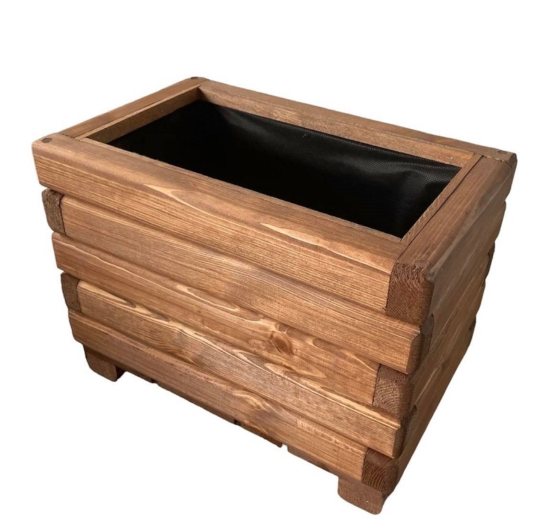 Dřevěný zahradní květináč AKSAMIT, teak, 400x250x300