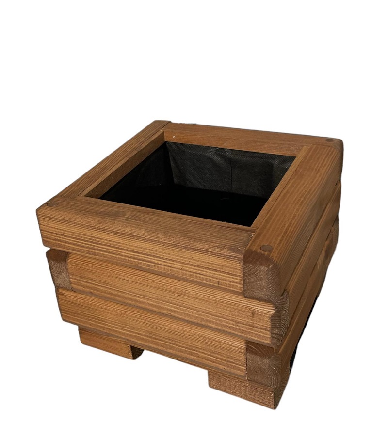 Dřevěný zahradní květináč AKSAMIT, teak, 250x250x200