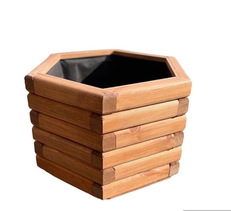 Dřevěný zahradní květináč  AKSAMIT, teak, 500x350