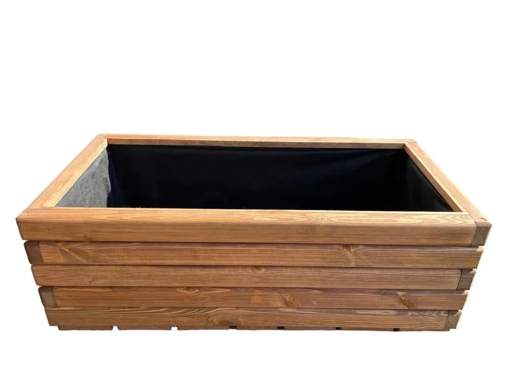 Dřevěný zahradní květináč AKSAMIT, teak, 800x400x300