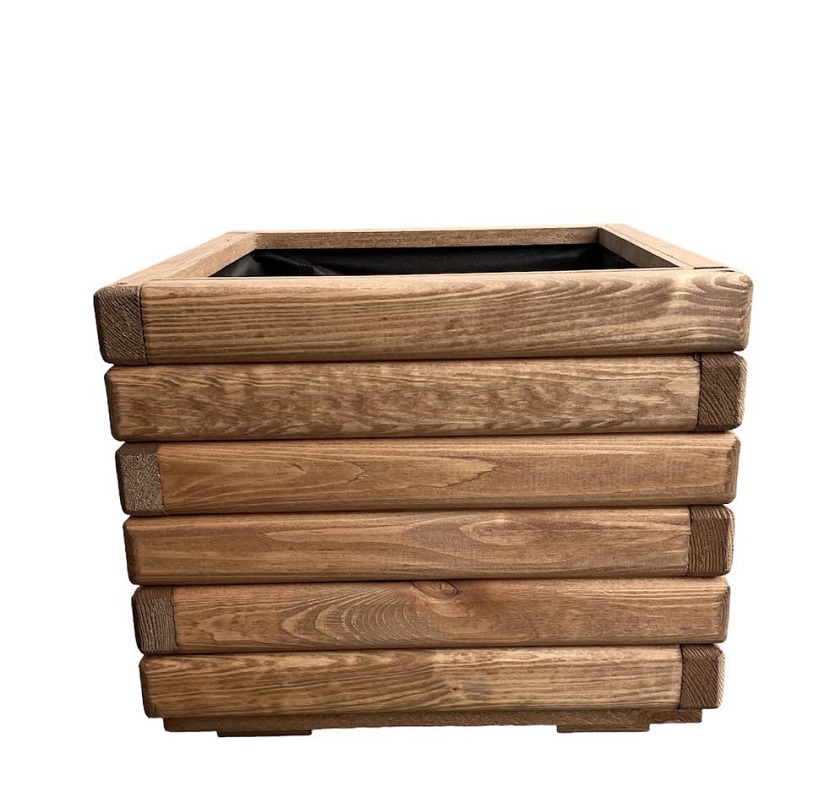 Dřevěný zahradní květináč AKSAMIT, teak, 400x400x350