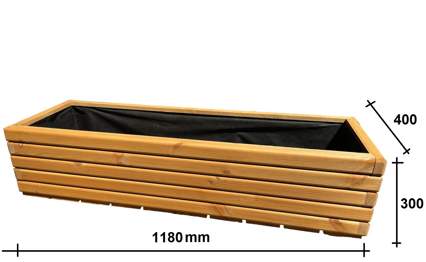 Dřevěný zahradní květináč AKSAMIT, pinie, 1180x400x300