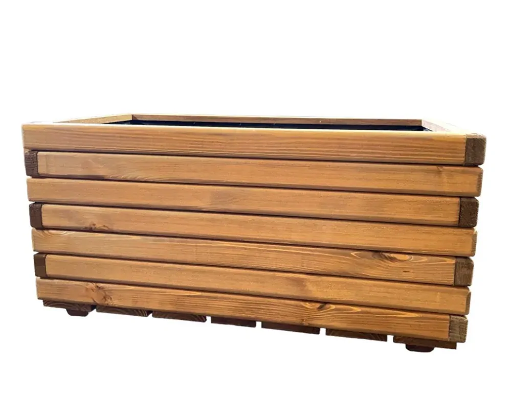 Dřevěný zahradní květináč AKSAMIT, teak, 800X400X400