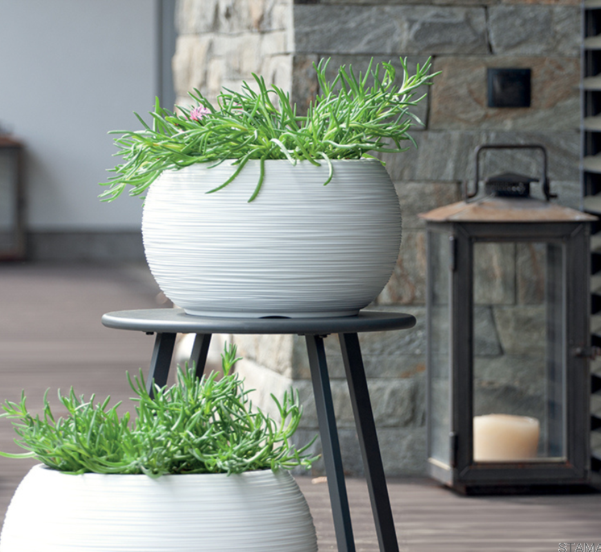 Květináč s vkladem FURU BOWL bílý Ø43,5 cm