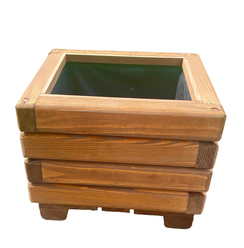 Dřevěný zahradní květináč AKSAMIT, teak, 300x250x250