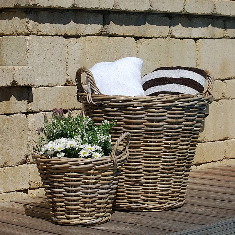 RATANOVÉ Koše, Grey, SET 2 kusy
