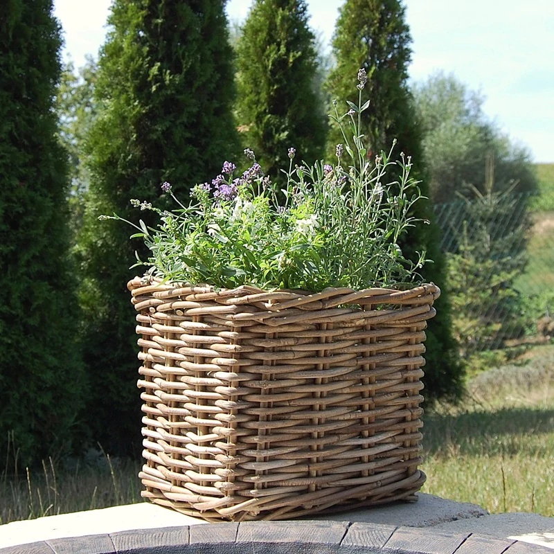 RATANOVÝ KOŠÍK CLASIC, Grey, 27x27x25 cm