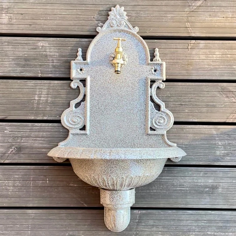 Zahradní umyvadlo VERONA 66 cm – ze slitiny hliníku s kohoutkem, béžový granit