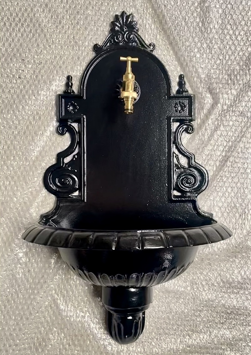 Zahradní umyvadlo VERONA 66 cm – ze slitiny hliníku s kohoutkem, černá