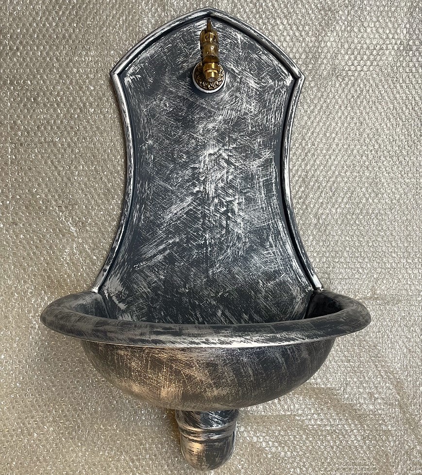 Zahradní umyvadlo SIENA 83 cm antické stříbro - kohoutek Drak